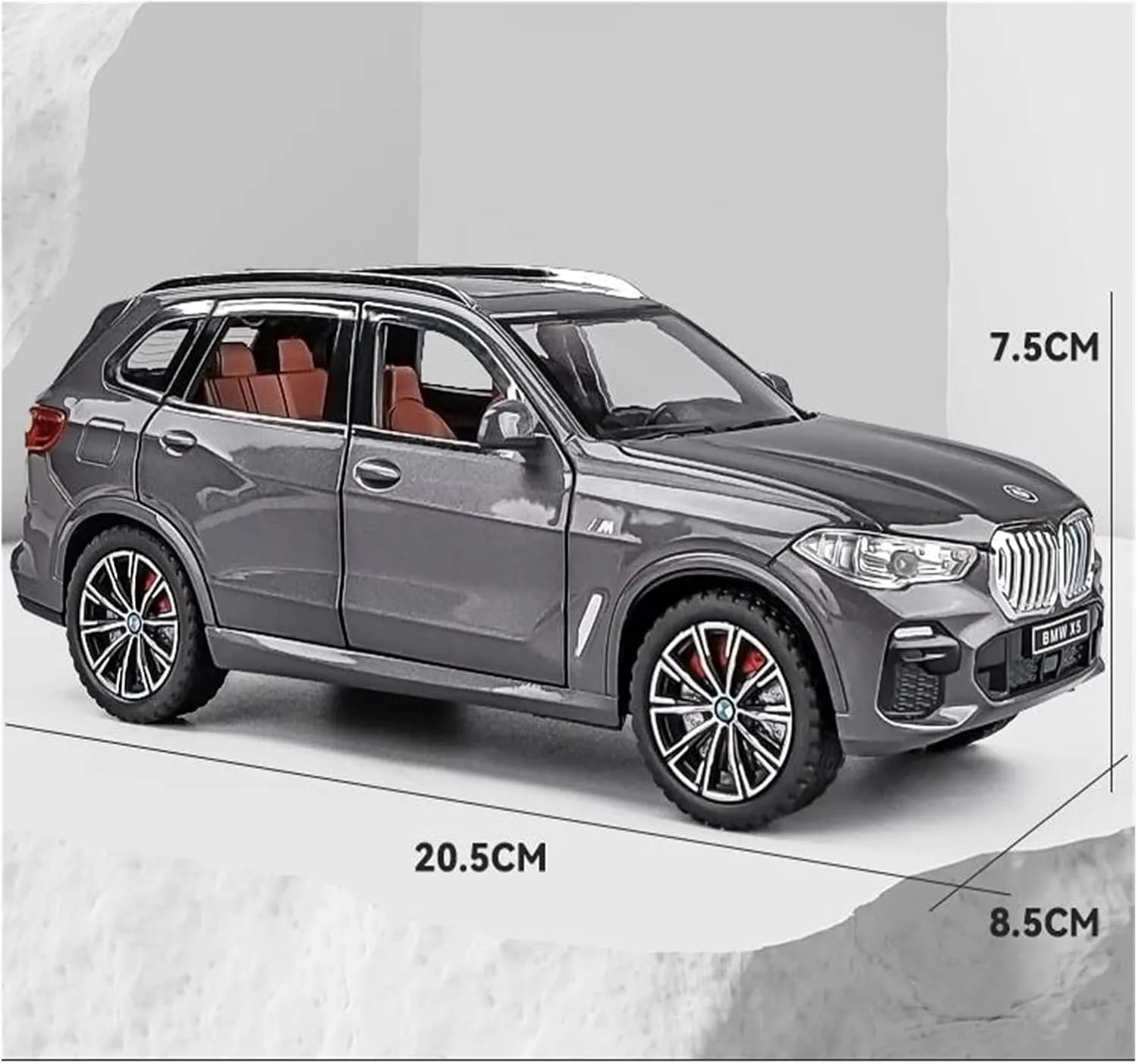 1 24 for X5 SUV Alloy Car Diecast Toy Vehicles Car Model Sound and Light Pull Back Car Gifts Collectibles Decoration Simulation Vehicle Playset(White)