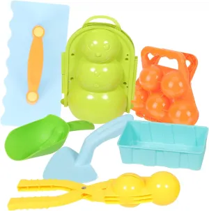 1 Set Compact Portable Outdoor Maker Kit with Snowman Mold Ball Clips and Soft Shovel for Fun for Fights and