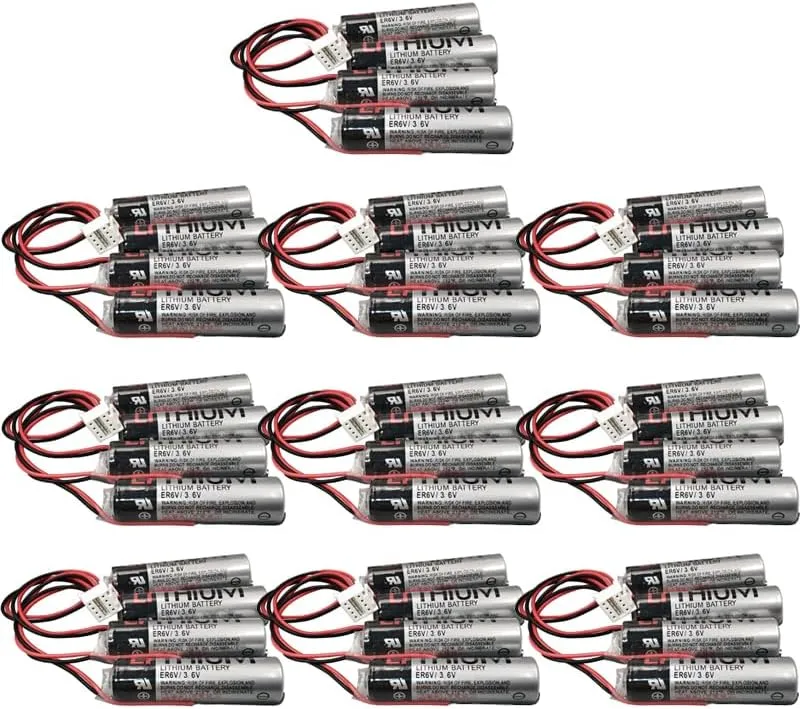 (10-Pack) ER6V/3.6V 8000mAh Battery Pack for YASKAWA HW0470360-A, LS14500C13 Battery for Motoman Robot 149689-1, ER6V-4