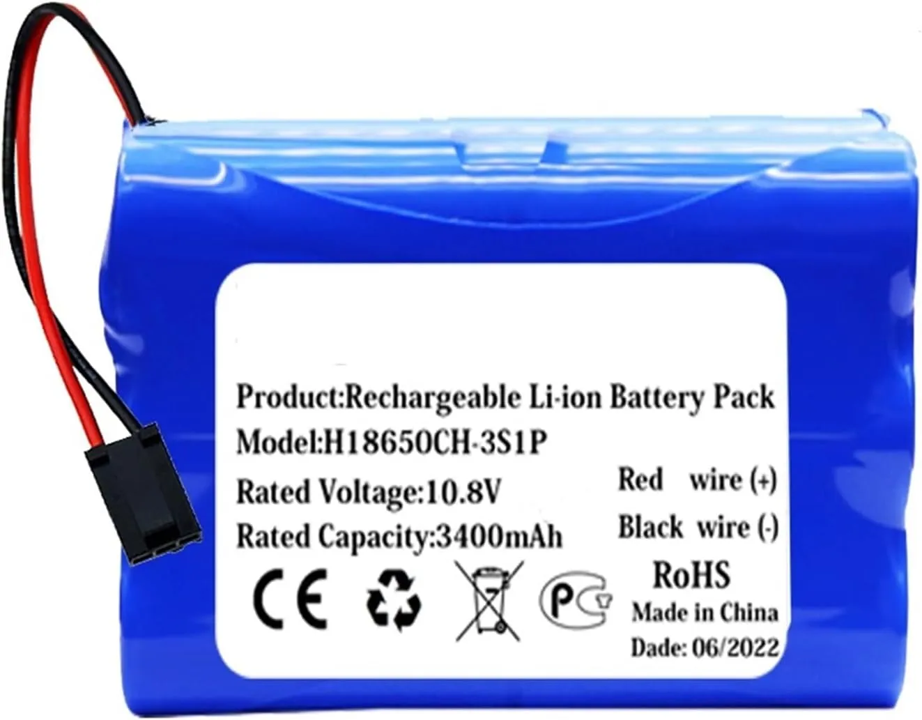 10.8V 3400mAh Robot Battery ，Compatible for Puppyoo， V-M611A V-M611 V-M615 Vacuum Cleaner Robotic,Vacuum Cleaner Accessories(Battery-3400mAh)