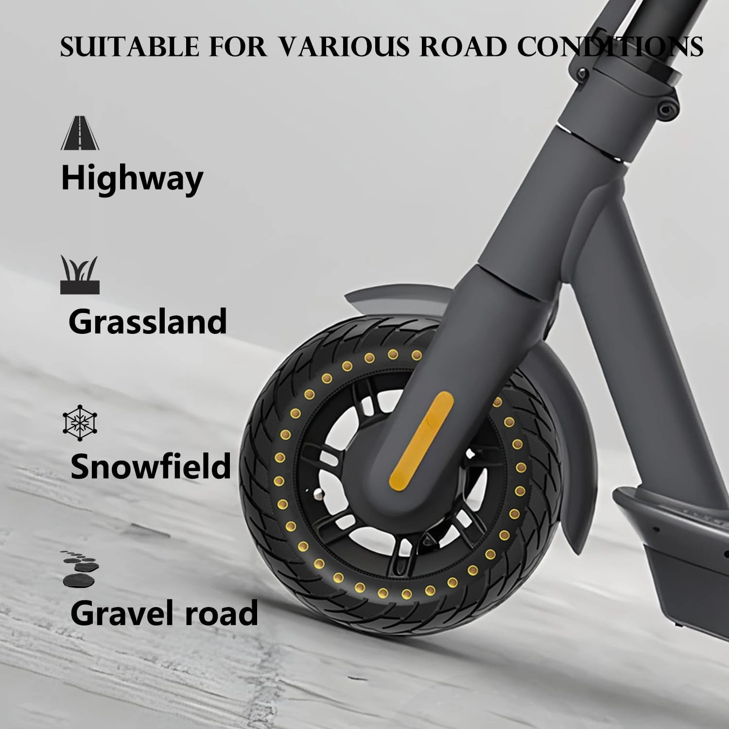 10 inch Solid Rubber Tire for Ninebot Segway MAX G30 G30P G30LP Kickscooter Front/Rear Tire Dual Shock Absorption Honeycomb Explosion-Proof Kick Scooter Tyre Replacement Accessories 2PCS (yellow)