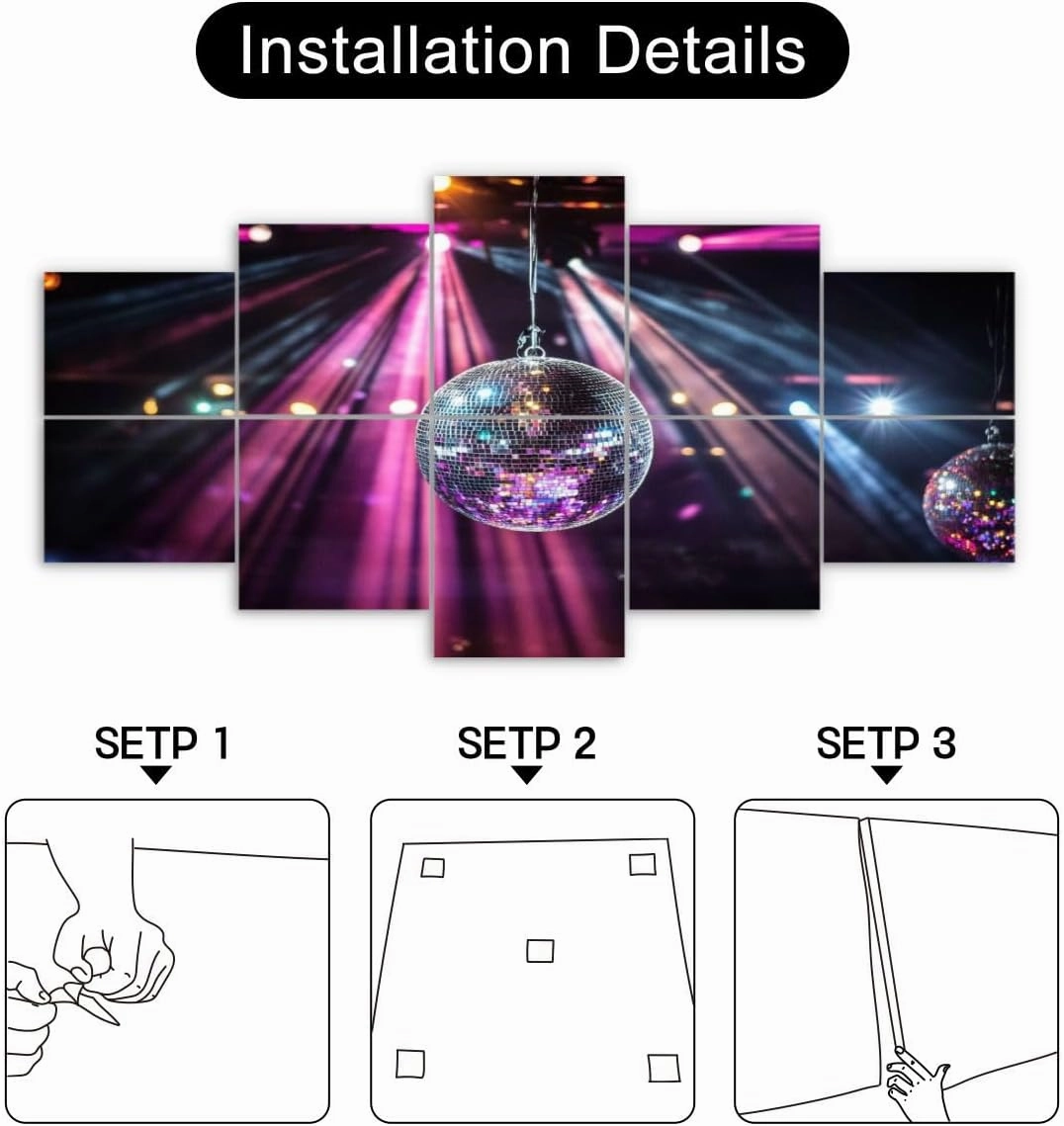 10 Pack Art Acoustic Panels disco mirror ball hanging retro party mirrors reflection Self-Adhesive Acoustic Wall Panels Sound Absorbing Panel Wall Decore for Recording Studio, Office, Moms