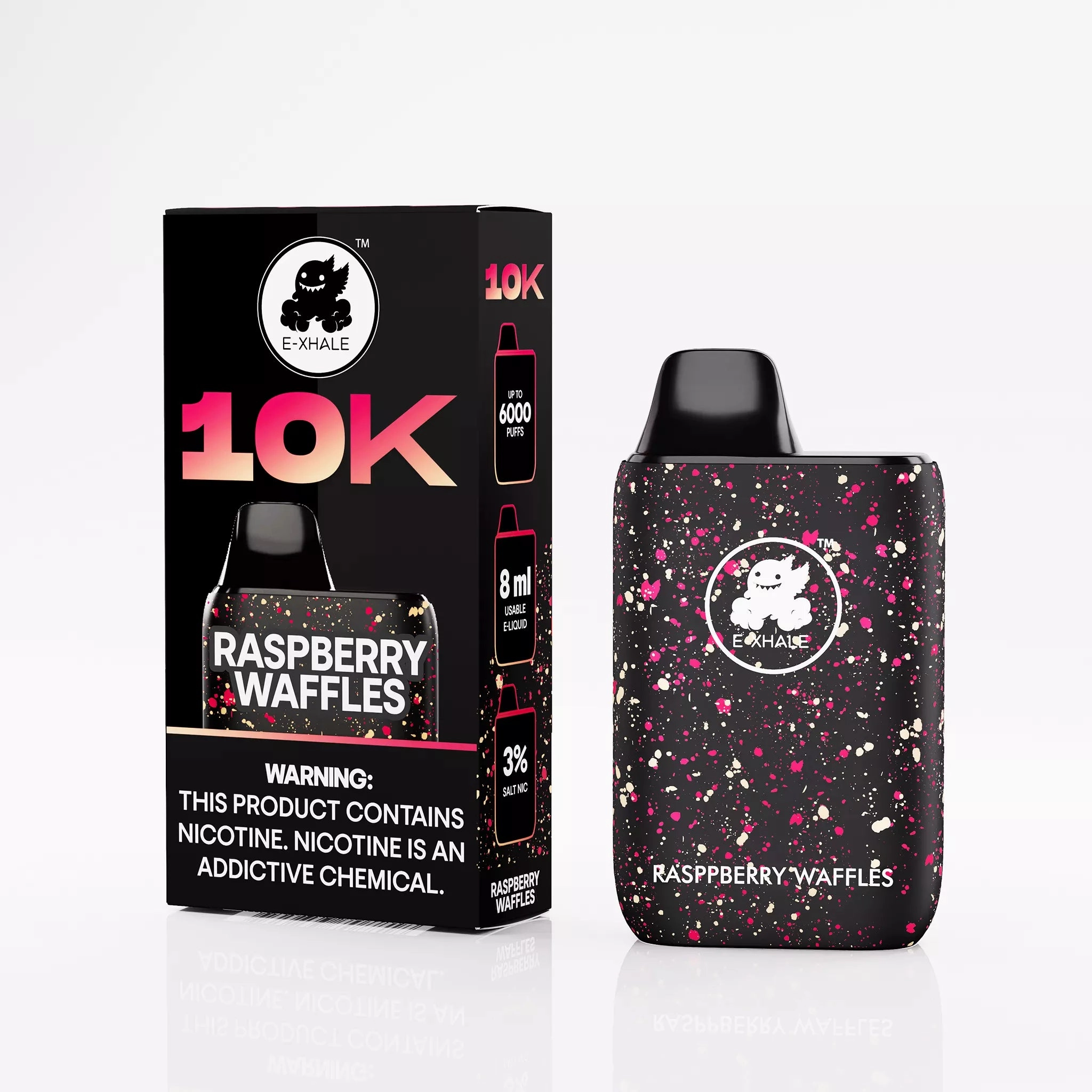 10k Raspberry Waffles 3% - Rechargeable Disposable