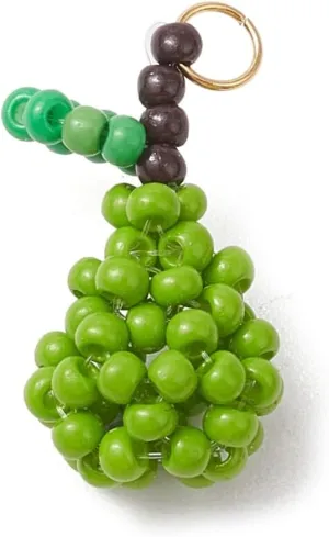 10Pcs Handmade Green Pear Charms 3D Glass Seed Bead Charms Mini Imitation Fruit Hanging Ornaments for Jewelry Making Gifts Keychains Decoration