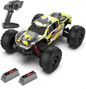 1/10 48km/h High Speed Remote Control Car for Kids Adults,4WD All Terrains Waterproof Drift Off-Road Vehicle,2.4GHz RC Road Monster Truck Included 2 Rechargeable Batteries