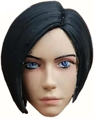 1/12 Scale Female Head Sculpt, 1/12 Ada Wong Head Carved Model for 6-inch Action Figure Body Doll, Handsome Female Killer Head Accessory