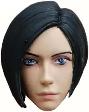 1/12 Scale Female Head Sculpt, 1/12 Ada Wong Head Carved Model for 6-inch Action Figure Body Doll, Handsome Female Killer Head Accessory