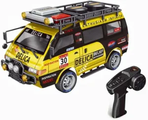 1/24 Scale Delica RC Car Model, 2.4G 4WD Off-Road Brushed Remote Control Vehicle with LED Light & Variable Speed, Wagon Toy Car for Adults Gift