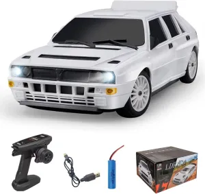 1:28 Scale RC Drift Car – Full-Proportional 4WD Mini Remote Control Vehicle with LED Lights, 130 Brushed Motor & Racing/Drift Tires—LD2803