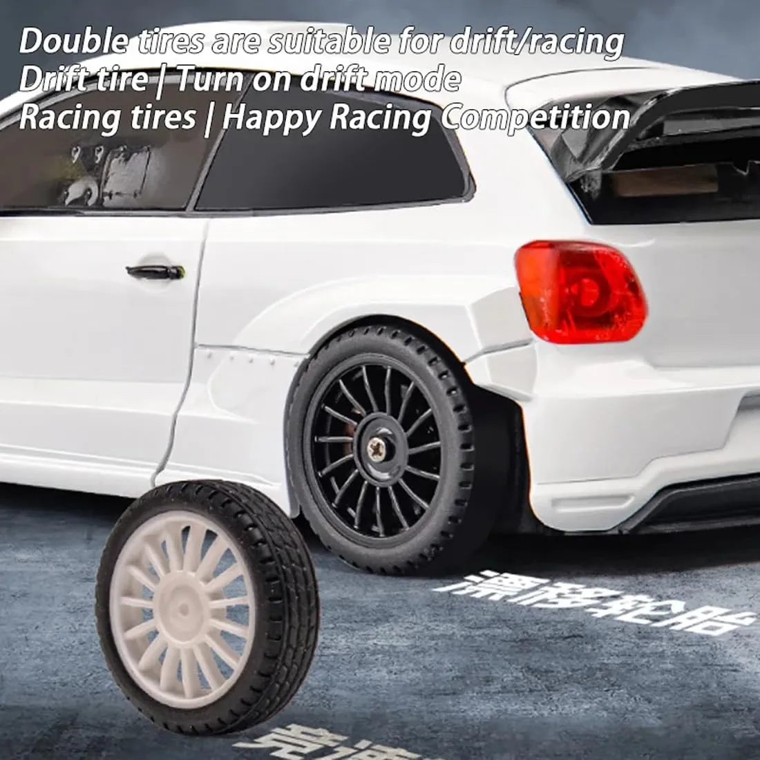 1:28 Scale RC Drift Car – Full-Proportional 4WD Mini Remote Control Vehicle with LED Lights, 130 Brushed Motor & Racing/Drift Tires—LD2803