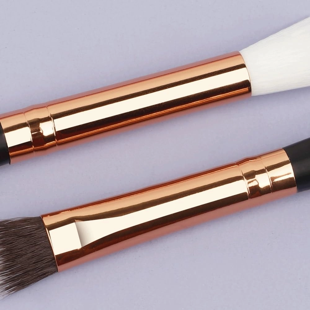 12 pcs Brushes Eye, Lip, Eyebrow, Rose Gold Eye Makeup Brushes Multi functional Full Set Makeup Brushes(D)