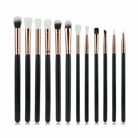 12 pcs Brushes Eye, Lip, Eyebrow, Rose Gold Eye Makeup Brushes Multi functional Full Set Makeup Brushes(D)