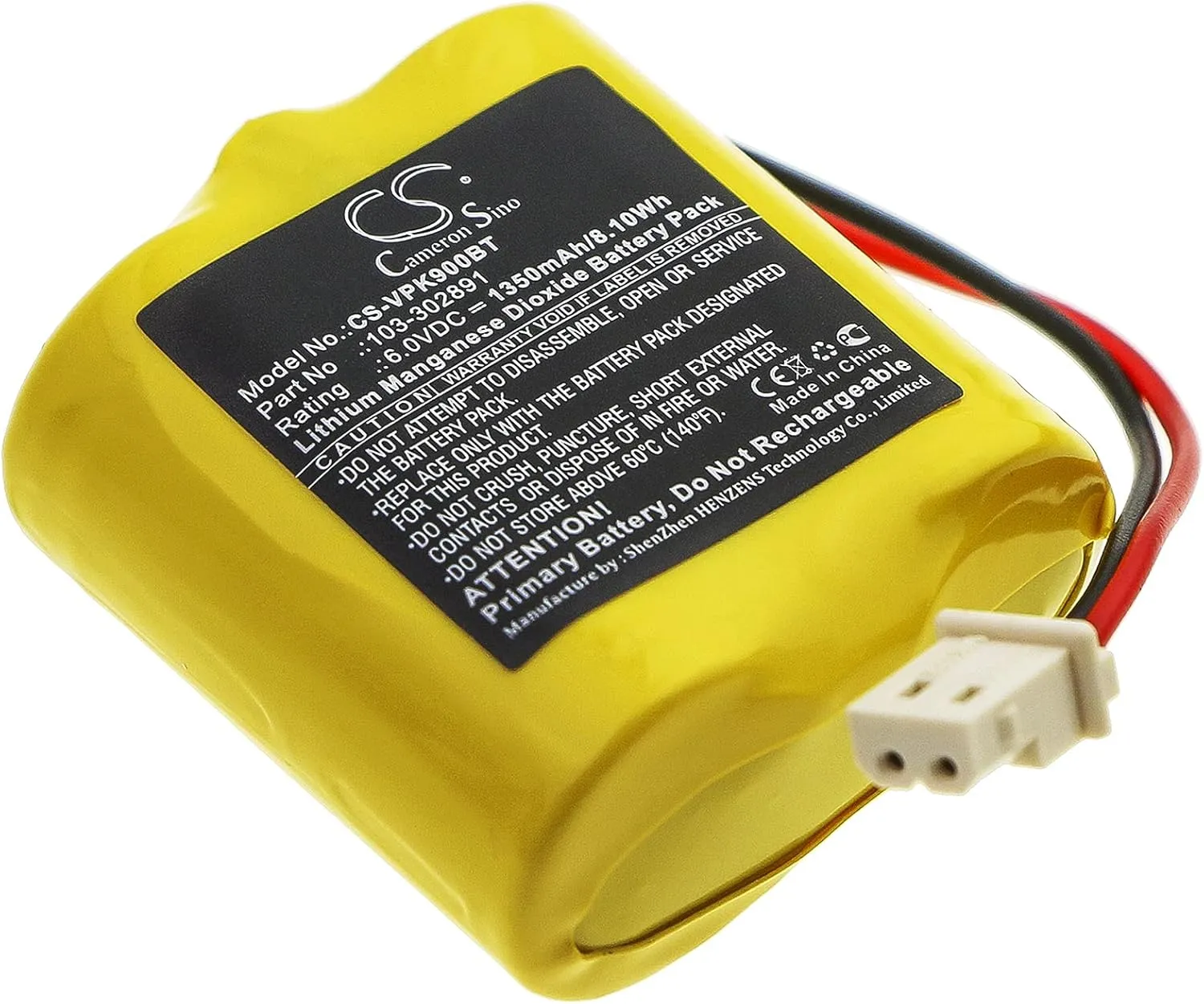 1350mAh/6.0V Replacement Battery for Visonic Next CAM Next CAM PG2 Next CAM K9 PG2 Wide Angle Next CAM PGS Neo PG8934 103-302891 103-302915 GP2CR123A EVE2CR17450-C OSA363