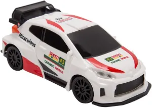 1/43 2.4G RC Drift Car Model, Full-Proportional Mini Electric Racing Car with LED Lights, Suit for Birthday Gift (Gyro RTR Version/White Rally Style 2)