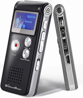 16GB Digital Voice Recorder Voice Activated Recorder with Playback 1536KBPS Upgraded Portable Tape Recorder for Lectures Meetings Interviews, Audio Recorder Dictaphone MP3 USB Password