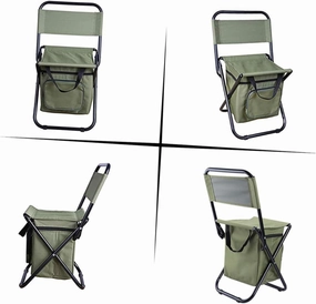 16mm Steel Tube Frame Heavy Duty Folding Fishing Chair Storage Bag Reclining Camping Bench Oxford Fabric