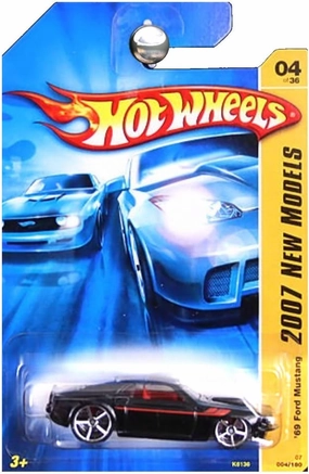 1969 FORD MUSTANG Hot Wheels 2007 New Models Series BLACK Classic Sport Coupe '69 Ford Mustang 1:64 Scale Collectible Die Cast Metal Toy Car Model #4/36