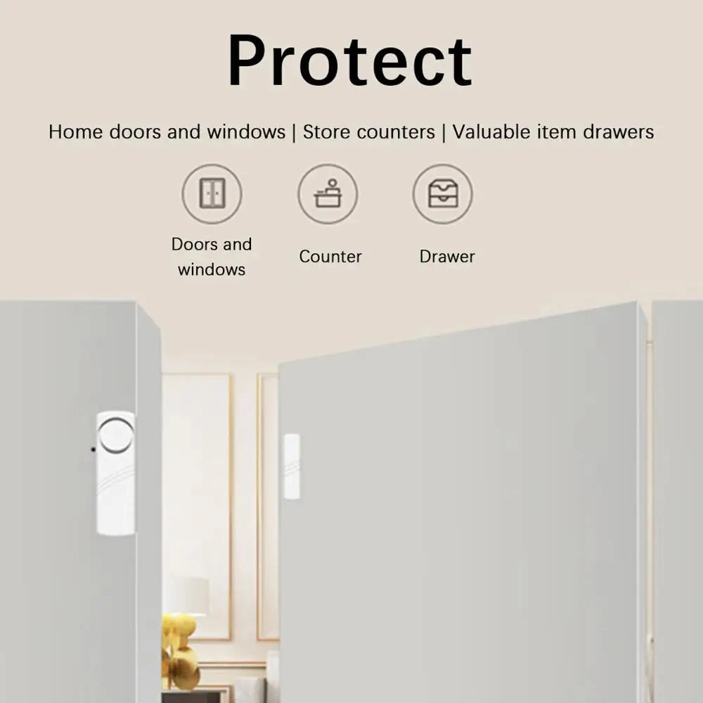 1~10PCS Simple Anti-theft Door And Window Alarm Home Wireless Security Alarm Magnetic Triggered Door Alarm For Home Security