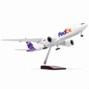 1/150 B777-300ER FedEx 18.5 inchs Large Model Diecast Airplane Model Kits with Stand Airlines Model Display Collectible for Aviation Enthusiast Gift