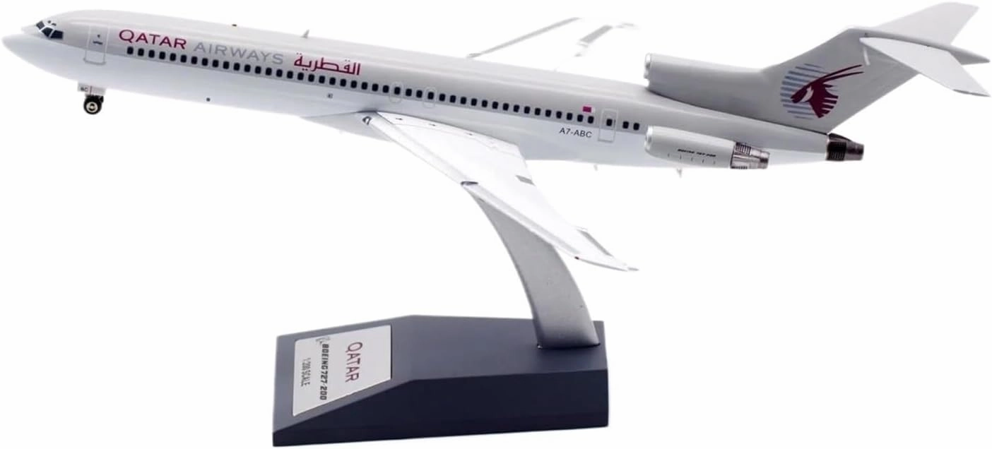 1 200 for Qatar Airways Boeing B727-200 Airplane Alloy Finished Products Static Simulation Ornaments Miniatures Set