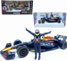 1/24 F1 RB19#11 Perez Racing Compatible with Pilot Figuaine Doll for RedBull Team RB19#11 Adult Alloy Car Collectible Die Cast Model
