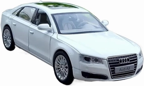 1 32 for Audi A8 Alloy Car Model Diecast Metal Toy Vehicles Sound and Light Car Model Enthusiasts Collection Gift Simulation Vehicle Playset(White)