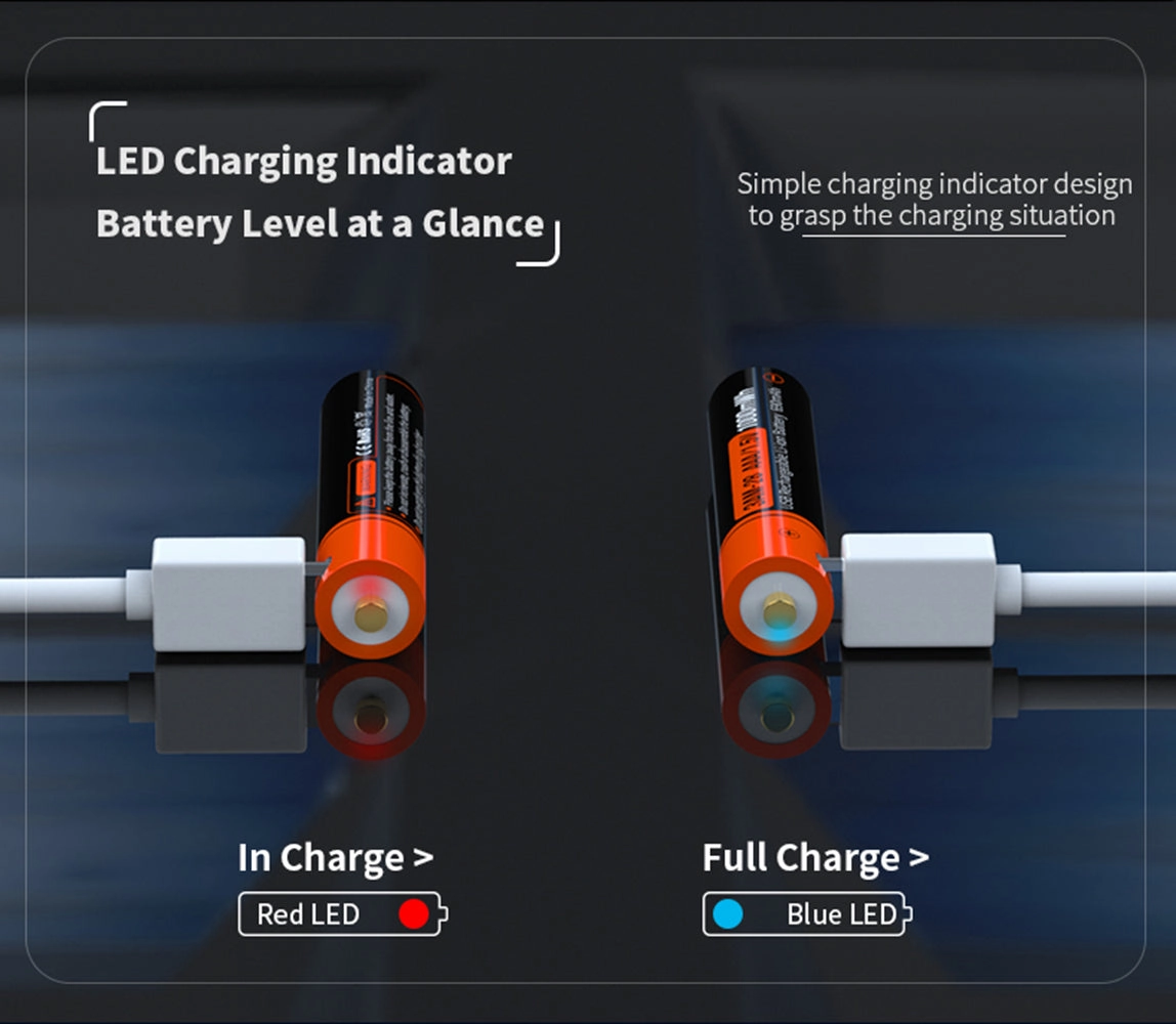 1.5V 1000mWh Beston Micro USB triple AAA Szie li-ion rechargeable battery cell
