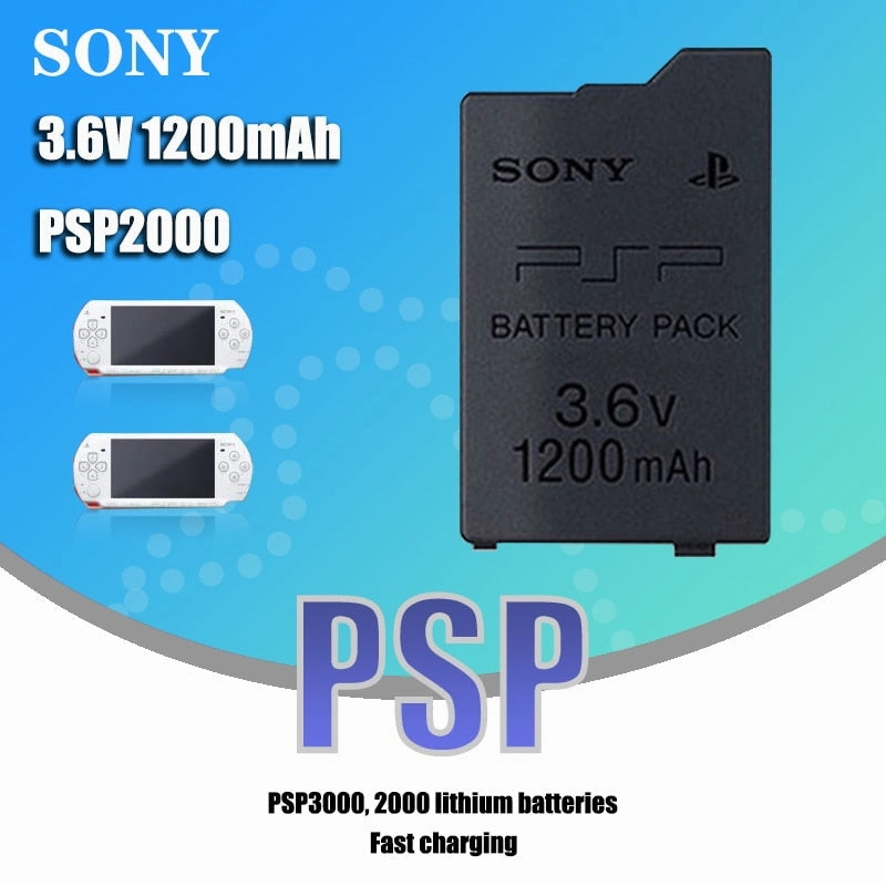 1PCS 3.6V 1200mAh Lithium Ion Rechargeable Battery Pack for Sony PSP 2000/3000 PSP-S110 Console Gamepad Replacement batteries