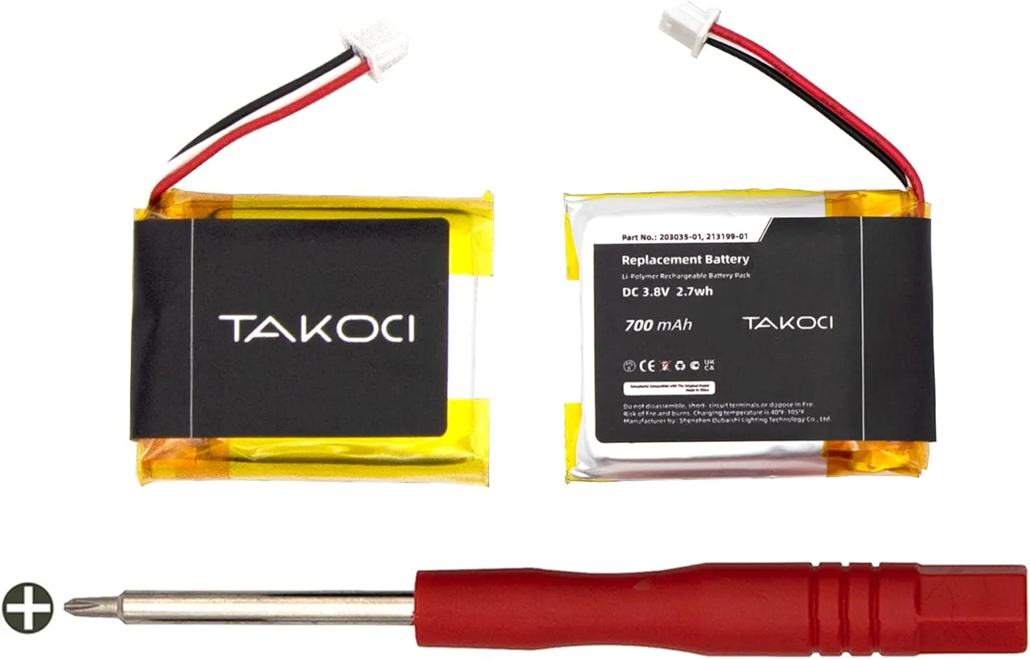 (2-Pack) Replacement Battery for Plantronics (Poly) SAVI 8220 Series Wireless Headset,fits Part Number 203035-01 3.8V 700mAh