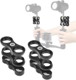 2 Pcs 1" Aluminum Ball Clamp Mount for Underwater Diving Light Arms Tray System, Photography Diving Camera