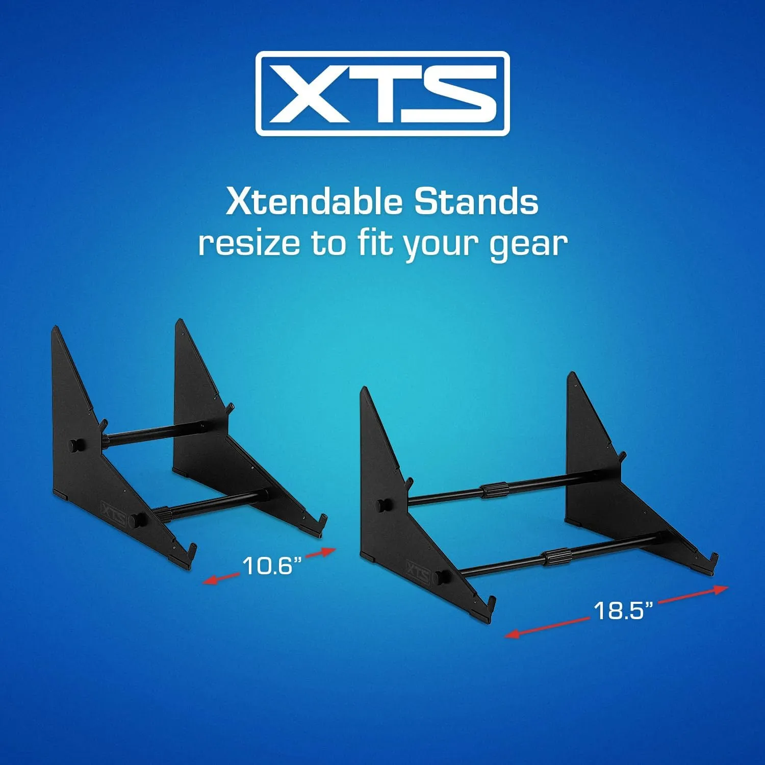 2-Tier XTS Desktop Stand, Adjustable Length from 10.6" - 18.5" for Sampler/Synth/MIDI Controller/Drum Machine, fits MPC Live 2/MPC One/TR-8S/Analog Rytm/Octatrack, easy to assemble and resize