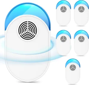 2025 Upgraded Version Ultrasonic Repeller 6 Packs, Indoor Ultrasonic Repellent Insect Defense for Bugs for Roach, Bugs,Pest,Rodent, Mouse, Ant, Mosquito, Mice, Spider, Electronic Plug in Pest Control
