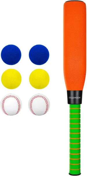 22 Inch Foam Baseball Bat with 6 Soft Balls for Kids Toddlers Youths Outdoor Indoor Sport T Ball Game Playing