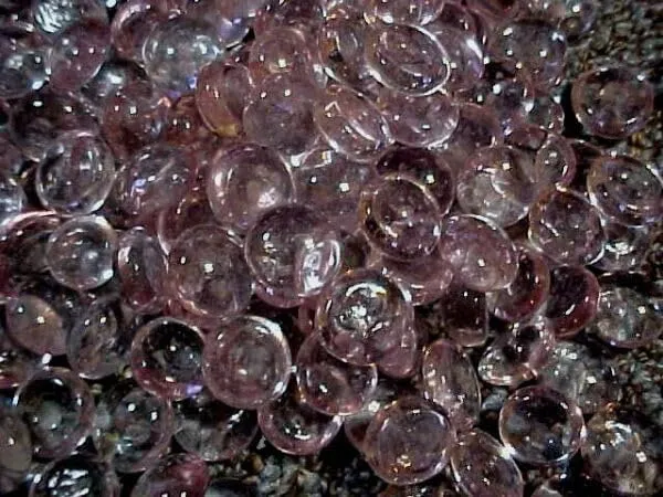 25 Pink Orchid Flat Glass Marbles GEMS VASE FILLERS Fish Tank 2.99