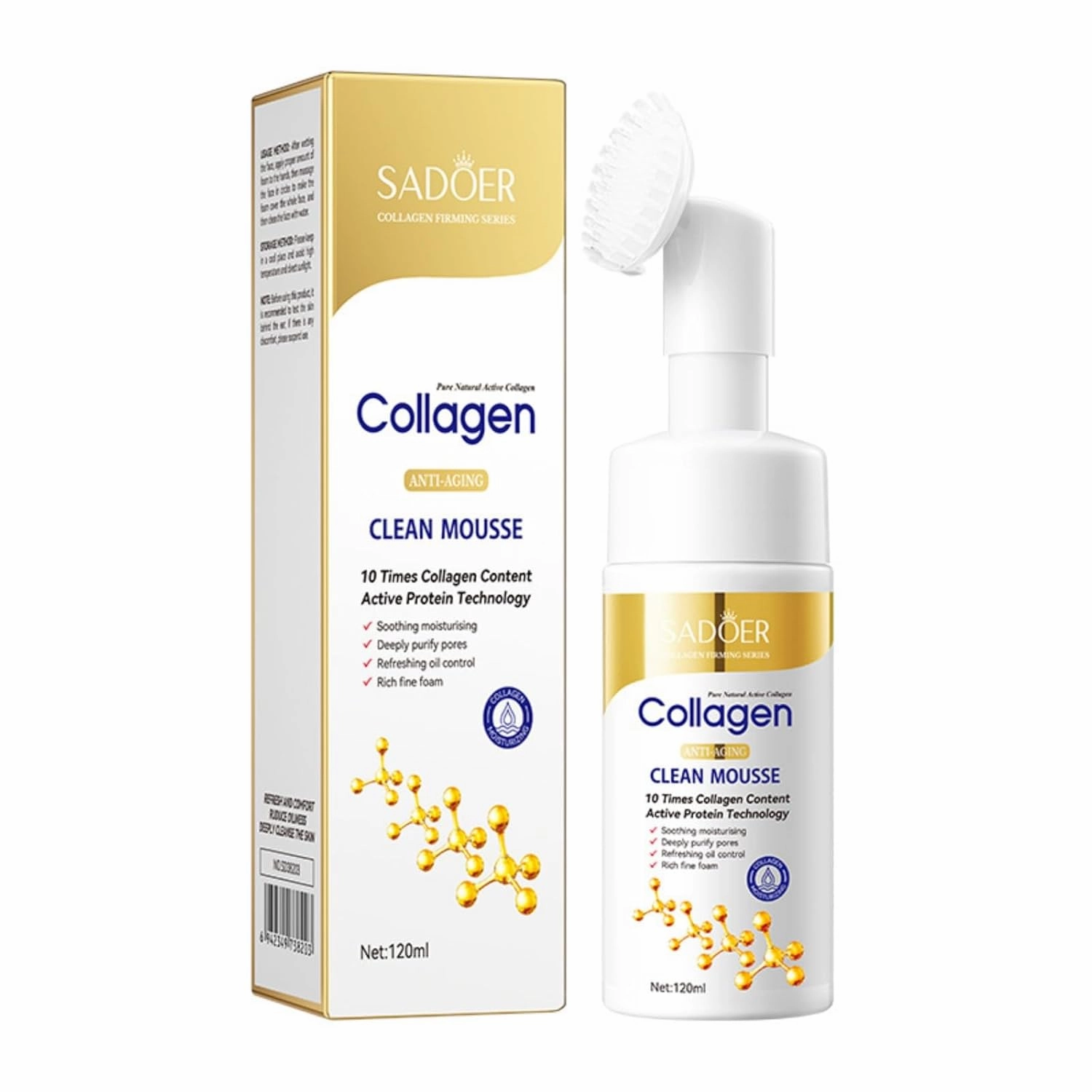 2 Pack For SADOER Collagen Cleansing Mousse, Cleansing Milk, 120ml