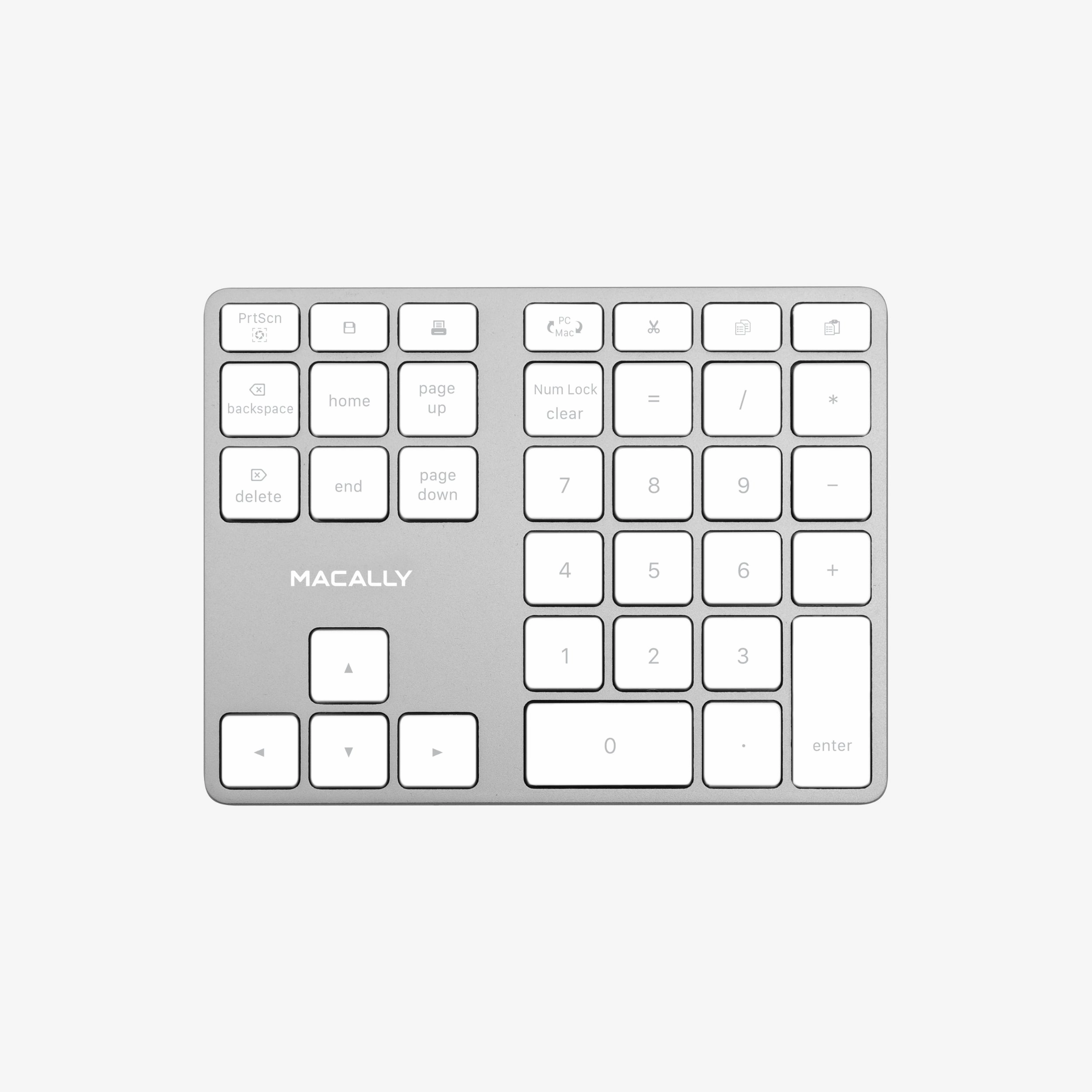 2 Zone - 10 Key Wireless Number Pad for Mac and PC (Aluminum)