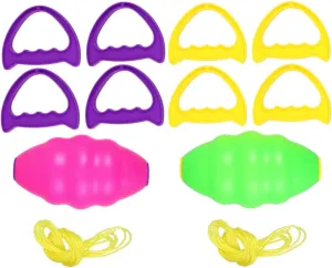 2Pcs Interactive Double Combination Pull Fun Shuttle Ball for Outdoor Sports Activities Lightweight for Parent Play Pink Green