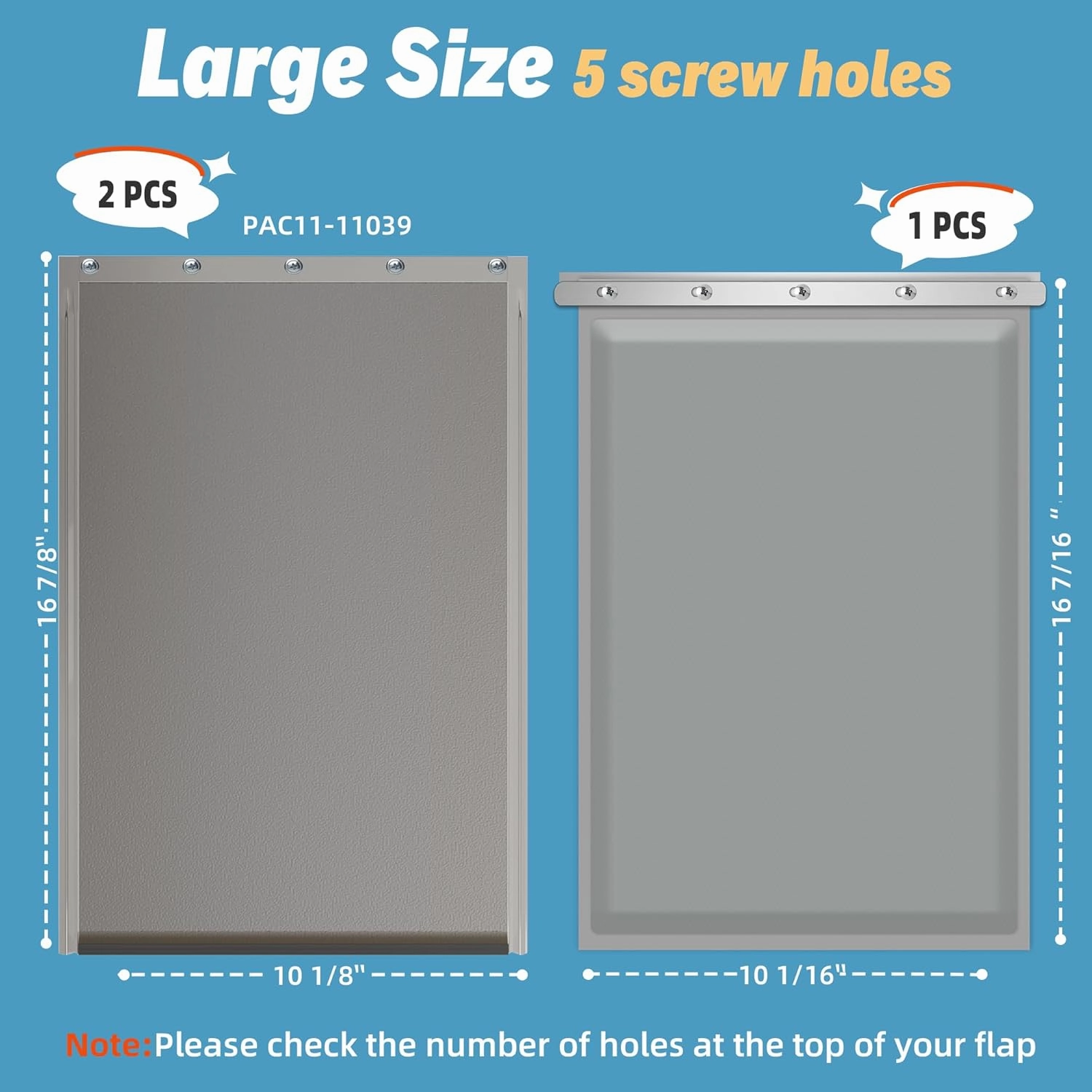 3-Flap Large Dog Door Replacement Flap with Screws, Extreme Weather Replacement Flaps - Compatible with PetSafe Freedom Doggie Doors Replacement Flaps PAC11-11039 10 1/8" X 16 7/8"