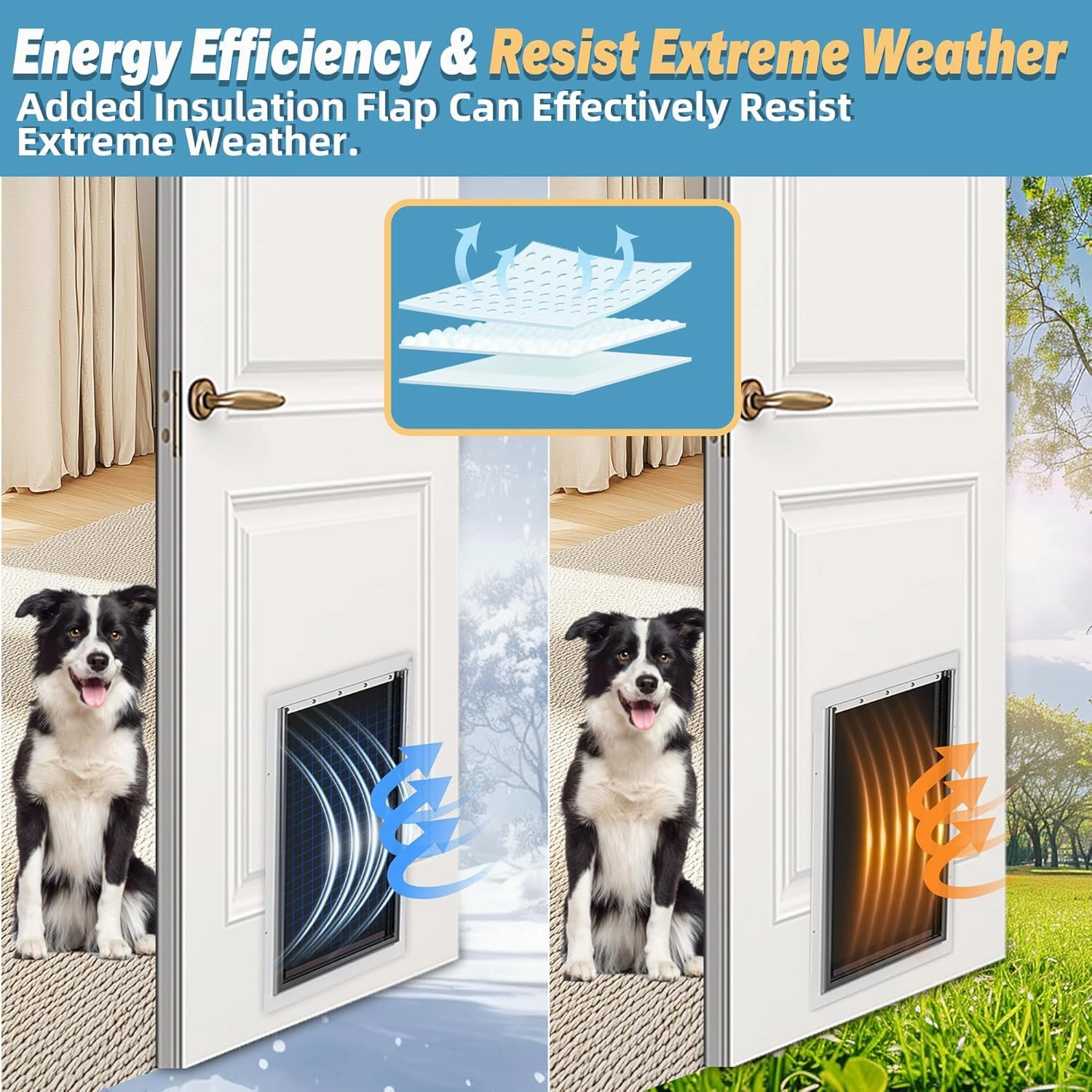 3-Flap Large Dog Door Replacement Flap with Screws, Extreme Weather Replacement Flaps - Compatible with PetSafe Freedom Doggie Doors Replacement Flaps PAC11-11039 10 1/8" X 16 7/8"