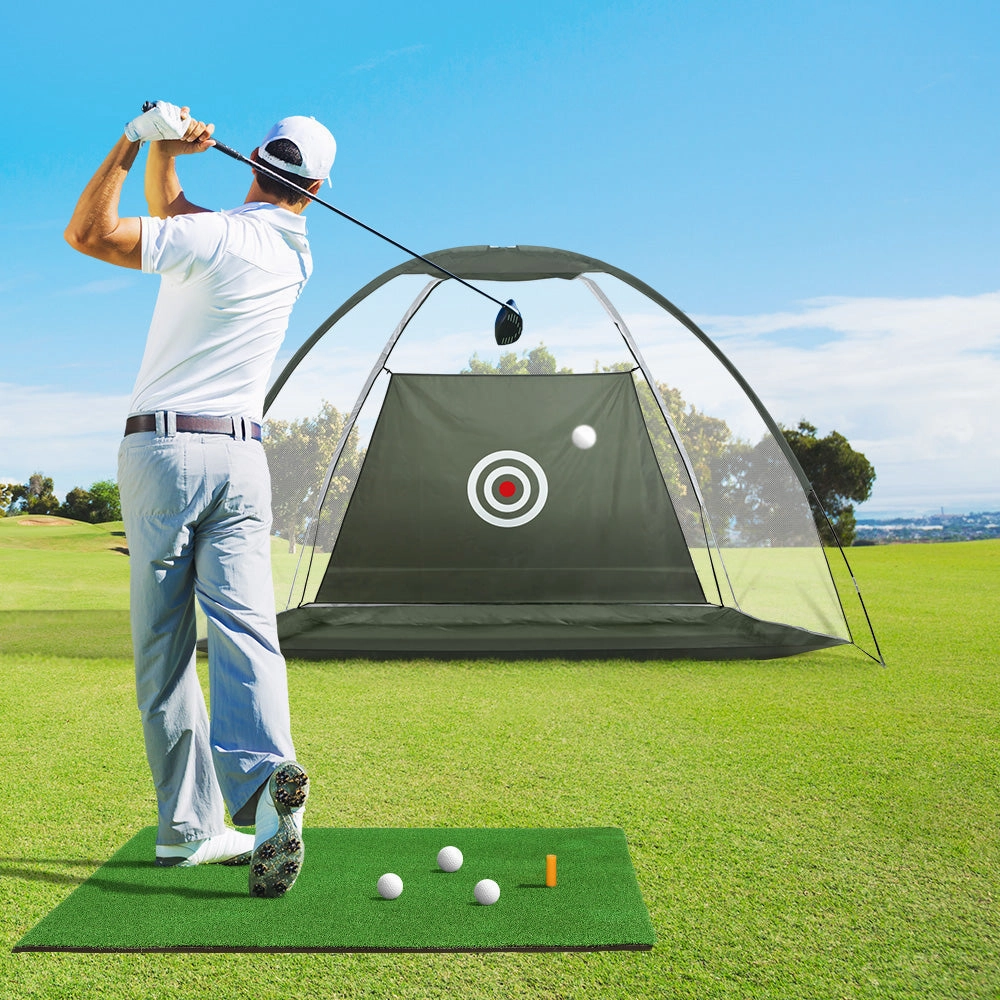 3M Golf Practice Net And Training Mat Set Driving Target Black