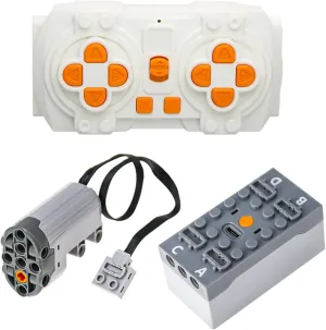 3pcs Technic-Motor-Remote-Control-Kit with Servo-Motor-Infrared-Remote-Control-Battery-Box, Compatible with Technic-Parts for STEM MOC Project Replacement-Parts
