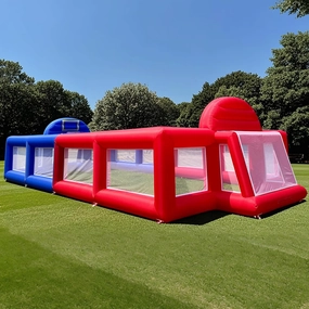 40FT Inflatable Sport Court with Blower - Portable 3-in-1 Basketball, Soccer & Volleyball Field for Backyard, School & Team Training, Outdoor Multi-Game Arena