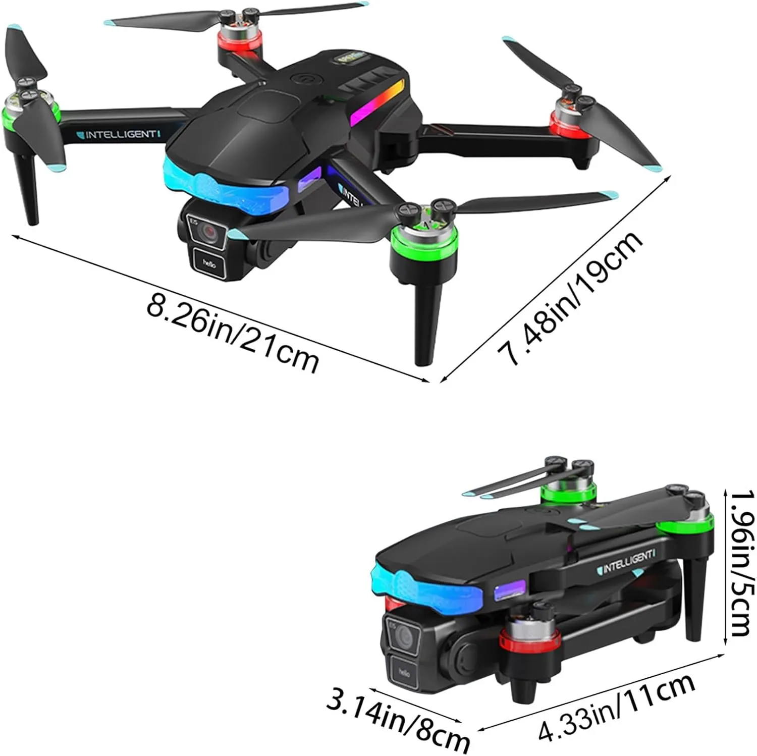 4.3IN Screen Remote Control Drone With 1080P Camera Brushless Motor Drone With Storage Card RC Quadcopter Altitude Hold 360° Flip 3 Speed Switch For Adults 15Mins Flight Wi-Fi Transmission (Black)