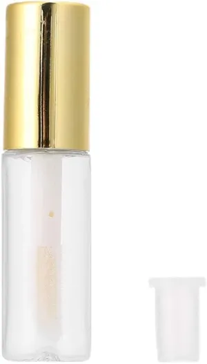 45pcs Empty Lip Gloss Tubes Containers, 1.2ml Mini Refillable Empty Lip Gloss Tubes Lipstick Bottle Container Dispenser Gold