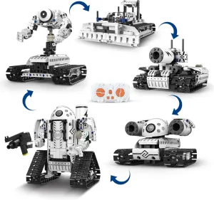 495  Robot Building Blocks Kit - 5 Forms Rechargeable Robot Building Brick Toys - Excellent STEM Gift Toy - Remote Control/Bluetooth App Control for Age 8-12