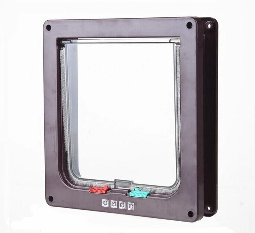 4 Ways Magnetic Lockable Cat Flap Door Samll Dog Gates Pet Supplies