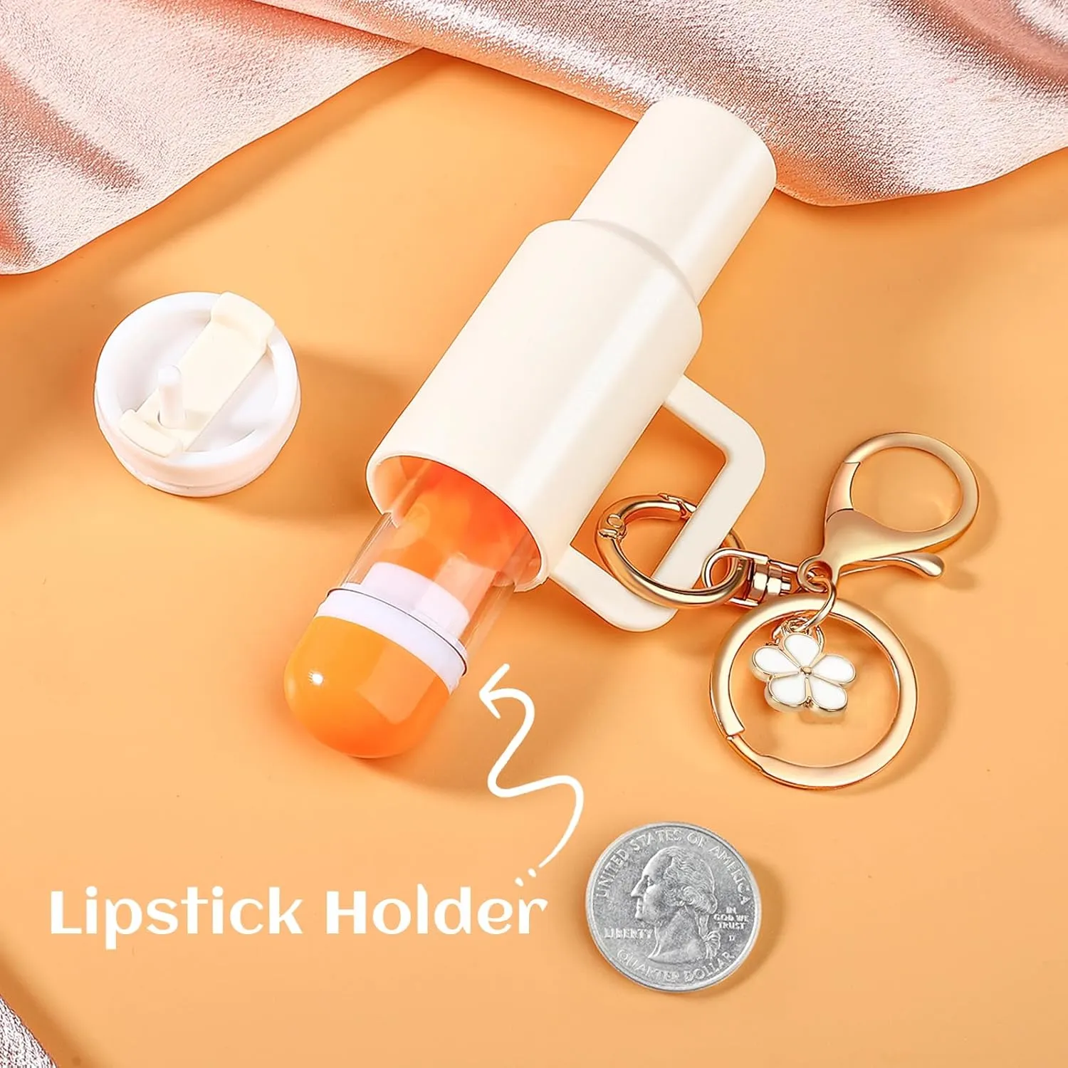4pcs Mini Tumbler Keychain for Stanley Cup Chapstick Lip Balm Holder Key Chain Charms for Women Purse backpack