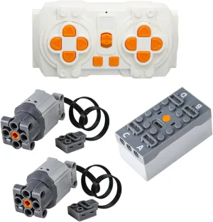 4pcs Technic-Motor-Remote-Control-Kit with L-Motor-Infrared-Remote-Control-Battery-Box, Compatible with Technic-Parts for STEM MOC Project Replacement-Parts