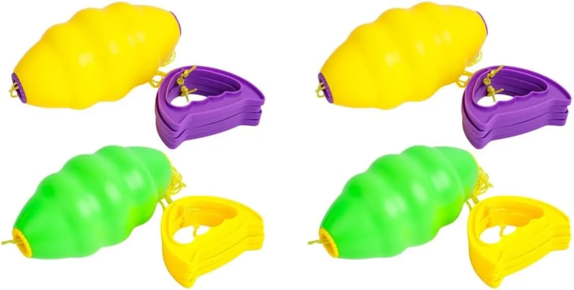 4pcs Zoom Hand Exercising for Interactive Portable Rallying Puller Yellow, Outdoor Game Collaboration Ball: Cooperative Fitness Draw Double Pull