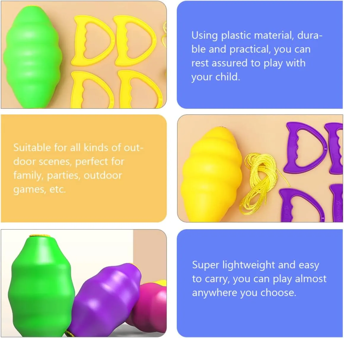 4pcs Zoom Hand Exercising for Interactive Portable Rallying Puller Yellow, Outdoor Game Collaboration Ball: Cooperative Fitness Draw Double Pull